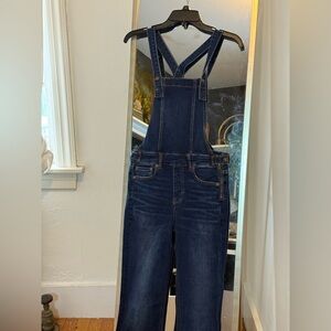 American Eagle Outfitters Dark Blue Denim Overalls